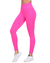 Load image into Gallery viewer, NORMOV Seamless Workout Butt Lifting Leggings - Booty Scrunch Gym Leggings for Women(Rose Red,S)