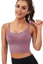 Load image into Gallery viewer, Everrysea Longline Sports Bra for Women Padded Workout Tank Tops Built in Bras Strappy Yoga Corp Top Camisole