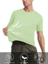Load image into Gallery viewer, MAGCOMSEN UPF 50 Shirts for Men Short Sleeve Summer T-Shirt UV Protection Running Shirts Quick Dry T Shirts Light Green