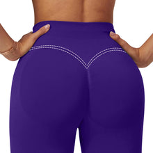 Load image into Gallery viewer, Impact Leggings for Women Seamless Workout Yoga Pants Hidden Scrunch Butt Tummy Control Gym Leggings Mid Low Waist 25" Dark Indigo