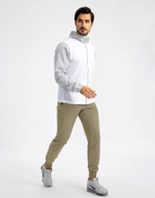 Load image into Gallery viewer, Pudolla Men's Lightweight Jogger Pants Workout Running Tapered Joggers for Men with Zipper Pockets for Athletic Travel Casual(Dasty Khaki)
