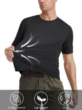 Load image into Gallery viewer, MAGCOMSEN Men's Athletic Short Sleeve Summer T-Shirt - Dry Fit & Ultra Lightweight with UV Protection, Black, US Medium