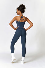 Load image into Gallery viewer, Womens Workout Sets Two Piece Seamless Stretch Cross Back Tank Top Matching Tummy Control High Waist Leggings Set 2 Piece For Women Gym Yoga Active Wear Outfits Athletic Work Out Clothes Dark Blue
