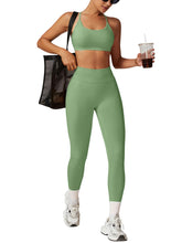 Load image into Gallery viewer, Impact Leggings for Women Seamless Workout Yoga Pants Hidden Scrunch Butt Tummy Control Gym Leggings Mid Low Waist 25" Pistachio