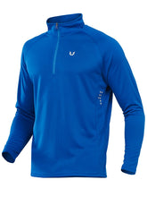 Load image into Gallery viewer, NORTHYARD Men's Running Shirt Long Sleeve Quarter Zip Pullover Moisture Wicking Quick Dry Athletic Workout Shirts Royal Blue