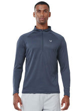 Load image into Gallery viewer, NORTHYARD Men's Running Shirt Long Sleeve Quarter Zip Pullover Moisture Wicking Quick Dry Athletic Workout Shirts COOLGREY