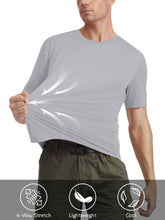 Load image into Gallery viewer, Tee Shirts for Men Short Sleeve Active Shirts Summer Dry Fit T Shirts Moisture Wicking Running T-Shirt Light Grey