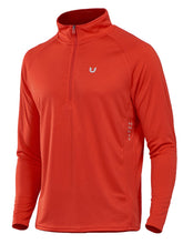Load image into Gallery viewer, NORTHYARD Men's Running Shirt Long Sleeve Quarter Zip Pullover Moisture Wicking Quick Dry Athletic Workout Shirts RED