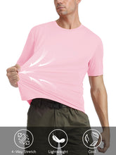 Load image into Gallery viewer, Mens Sun Shirts Quick Dry T-Shirt Short Sleeve Running Shirt Sun Protection Shirts Active Shirts Light Pink