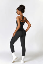 Load image into Gallery viewer, Womens Workout Sets Two Piece Seamless Stretch Cross Back Tank Top Matching Tummy Control High Waist Leggings Set 2 Piece For Women Gym Yoga Active Wear Outfits Athletic Work Out Clothes Black