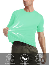 Load image into Gallery viewer, Short Sleeve Shirts for Men Dry Fit Tshirts UPF50 Active Athletic Summer T Shirts Workout Running T-Shirt Mint Green