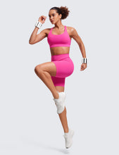 Load image into Gallery viewer, CRZ YOGA Women's Strappy Sports Bras Fitness Workout Padded Yoga Criss Cross Back Cami Hibiscus Purple