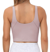 Load image into Gallery viewer, Women’s Longline Sports Bra Wirefree Padded Medium Support Yoga Bras Gym Running Workout Tank Tops(Light Purple)