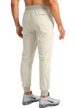 Load image into Gallery viewer, Pudolla Men's Lightweight Jogger Pants Workout Running Tapered Joggers for Men with Zipper Pockets for Athletic Travel Casual(Khaki)