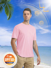 Load image into Gallery viewer, Mens Sun Shirts Quick Dry T-Shirt Short Sleeve Running Shirt Sun Protection Shirts Active Shirts Light Pink