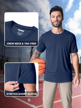 Load image into Gallery viewer, Short Sleeve Shirts for Men Sun Protection T-Shirts UPF 50+ Ultra Breathable Shirts Moisture Wicking Casual Shirts Navy