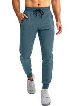 Load image into Gallery viewer, Pudolla Men's Lightweight Jogger Pants Workout Running Tapered Joggers for Men with Zipper Pockets for Athletic Travel Casual(Blue Purple)
