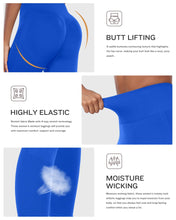 Load image into Gallery viewer, NORMOV Seamless Workout Butt Lifting Leggings - Booty Scrunch Gym Leggings for Women(Blue,S)