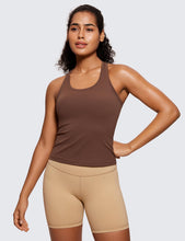 Load image into Gallery viewer, CRZ YOGA Butterluxe Racerback Workout Tank Tops for Women Sleeveless Camisole Gym Athletic Yoga Shirts Coffee Brown