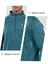 Load image into Gallery viewer, NORTHYARD Men's Running Shirt Long Sleeve Quarter Zip Pullover Moisture Wicking Quick Dry Athletic Workout Shirts Darkgreenheather