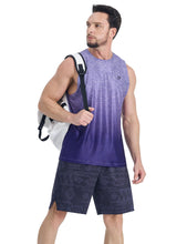 Load image into Gallery viewer, EZRUN Men's Tank Tops Quick Dry Workout Muscle Sleeveless Shirts Summer Gym Athletic Shirt for Swim Beach Running Gradient Purple