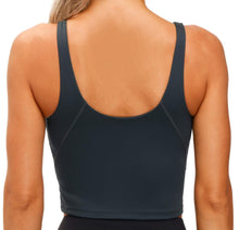 Load image into Gallery viewer, Women’s Longline Sports Bra Wirefree Padded Medium Support Yoga Bras Gym Running Workout Tank Tops (Charcoal Grey)
