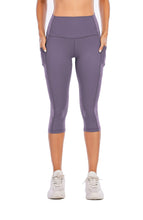 Load image into Gallery viewer, Steppe Naked Feeling High Waisted Yoga Pants Women's Workout Capris Leggings with Pockets Tummy Control Buttery Soft Running Compression Capris for Athletic Gym Exercise Fitness Purple