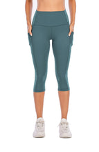 Load image into Gallery viewer, Steppe Naked Feeling High Waisted Yoga Pants Women's Workout Capris Leggings with Pockets Tummy Control Buttery Soft Running Compression Capris for Athletic Gym Exercise Fitness Adriatic Blue