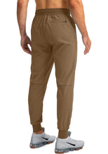 Load image into Gallery viewer, Pudolla Men's Lightweight Jogger Pants Workout Running Tapered Joggers for Men with Zipper Pockets for Athletic Travel Casual(Brown)
