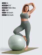 Load image into Gallery viewer, CRZ YOGA Butterluxe Womens U Back Sports Bra - Scoop Neck Padded Low Impact Yoga Clothes Workout Crop Top with Built in Pads Grey Sage