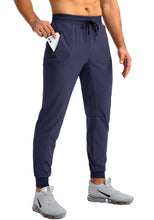 Load image into Gallery viewer, Pudolla Men's Lightweight Jogger Pants Workout Running Tapered Joggers for Men with Zipper Pockets for Athletic Travel Casual(Navy Blue)