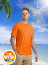 Load image into Gallery viewer, Mens T Shirt UV Shirt Active T Shirts Quick Dry Crew Neck T Shirts Athletic Running Gym Workout Shirts Short Sleeve Tee Top Orange