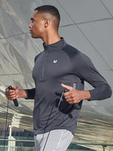 Load image into Gallery viewer, NORTHYARD Men's Running Shirt Long Sleeve Quarter Zip Pullover Moisture Wicking Quick Dry Athletic Workout Shirts Darkgrey