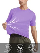 Load image into Gallery viewer, Mens Short Sleeve Shirts SPF 50+ Lightweight T-Shirt Sun Protection Rash Guards Shirts Gym Base Layer Shirts Running Shirts Active Shirts
