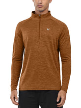 Load image into Gallery viewer, NORTHYARD Men's Running Shirt Long Sleeve Quarter Zip Pullover Moisture Wicking Quick Dry Athletic Workout Shirts ORANGEHEATHER