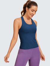 Load image into Gallery viewer, CRZ YOGA Butterluxe Racerback Workout Tank Tops for Women Sleeveless Camisole Gym Athletic Yoga Shirts French Navy