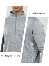 Load image into Gallery viewer, NORTHYARD Men's Running Shirt Long Sleeve Quarter Zip Pullover Moisture Wicking Quick Dry Athletic Workout Shirts Lightheather