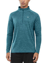 Load image into Gallery viewer, NORTHYARD Men's Running Shirt Long Sleeve Quarter Zip Pullover Moisture Wicking Quick Dry Athletic Workout Shirts Darkgreenheather