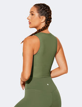 Load image into Gallery viewer, Natural Feelings Nudi Sports Bras for Women Removable Padded Yoga Tank Tops Sleeveless Fitness Workout Crop Tops Grey Olive