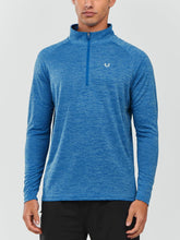 Load image into Gallery viewer, NORTHYARD Men's Running Shirt Long Sleeve Quarter Zip Pullover Moisture Wicking Quick Dry Athletic Workout Shirts BLUEHEATHER