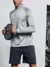 Load image into Gallery viewer, NORTHYARD Men's Running Shirt Long Sleeve Quarter Zip Pullover Moisture Wicking Quick Dry Athletic Workout Shirts Lightheather