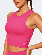 Load image into Gallery viewer, Natural Feelings Nudi Sports Bras for Women Removable Padded Yoga Tank Tops Sleeveless Fitness Workout Crop Tops Shocking Pink