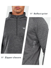 Load image into Gallery viewer, NORTHYARD Men's Running Shirt Long Sleeve Quarter Zip Pullover Moisture Wicking Quick Dry Athletic Workout Shirts GREYHEATHER