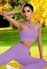 Load image into Gallery viewer, Purple Two Piece Women's Workout Outfits (2Pce Set)