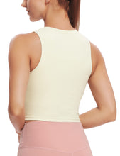 Load image into Gallery viewer, Natural Feelings Nudi Sports Bras for Women Removable Padded Yoga Tank Tops Sleeveless Fitness Workout Crop Tops Ivory White