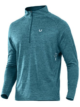 Load image into Gallery viewer, NORTHYARD Men's Running Shirt Long Sleeve Quarter Zip Pullover Moisture Wicking Quick Dry Athletic Workout Shirts Darkgreenheather