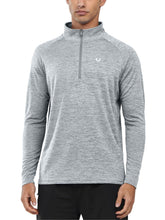 Load image into Gallery viewer, NORTHYARD Men's Running Shirt Long Sleeve Quarter Zip Pullover Moisture Wicking Quick Dry Athletic Workout Shirts Lightheather