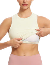 Load image into Gallery viewer, Natural Feelings Nudi Sports Bras for Women Removable Padded Yoga Tank Tops Sleeveless Fitness Workout Crop Tops Ivory White
