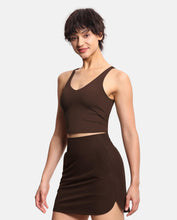 Load image into Gallery viewer, Women’s Longline Sports Bra Wirefree Padded Medium Support Yoga Bras Gym Running Workout Tank Tops Brown