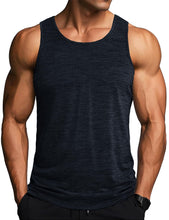 Load image into Gallery viewer, MAGCOMSEN Mens Tank Top Dry Fit Sleeveless Shirts Swim Athletic Active Gym Tank Tops Muscle Workout Shirts Summer Black
